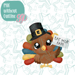 Eat More Ham Turkey Cookie Cutter with PNG Images to Match - Hand Drawn Graphics for Edible Ink Printers