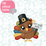 Eat More Ham Turkey PNG Image Set for Edible Ink Printers - Hand Drawn Editable Graphics
