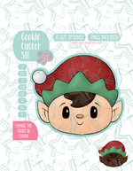 Christmas Elf Cookie Cutter STL File with PNG Images to Match - For 3D Printing and Edible Ink Printers
