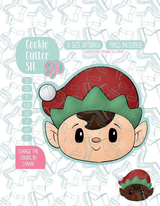 Christmas Elf Cookie Cutter STL File with PNG Images to Match - For 3D Printing and Edible Ink Printers