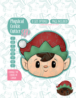 Christmas Elf Cookie Cutter with PNG Images to Match - Hand Drawn Graphics for Edible Ink Printers