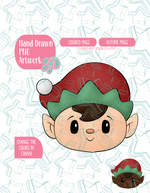 Christmas Elf PNG Image Set for Edible Ink Printers - Hand Drawn Editable Graphics