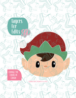 Christmas Elf Cookie Cutter with PNG Images to Match - Hand Drawn Graphics for Edible Ink Printers