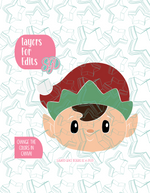 Christmas Elf PNG Image Set for Edible Ink Printers - Hand Drawn Editable Graphics