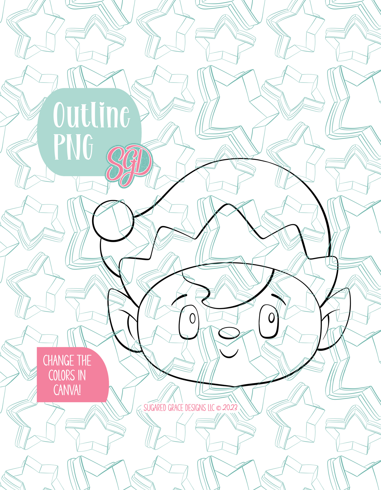 Christmas Elf Cookie Cutter STL File with PNG Images to Match - For 3D Printing and Edible Ink Printers