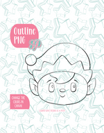 Christmas Elf PNG Image Set for Edible Ink Printers - Hand Drawn Editable Graphics