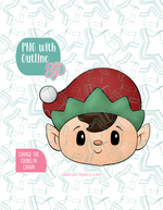 Christmas Elf Cookie Cutter with PNG Images to Match - Hand Drawn Graphics for Edible Ink Printers