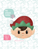 Christmas Elf Cookie Cutter STL File with PNG Images to Match - For 3D Printing and Edible Ink Printers