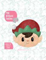 Christmas Elf PNG Image Set for Edible Ink Printers - Hand Drawn Editable Graphics