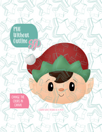 Christmas Elf Cookie Cutter with PNG Images to Match - Hand Drawn Graphics for Edible Ink Printers