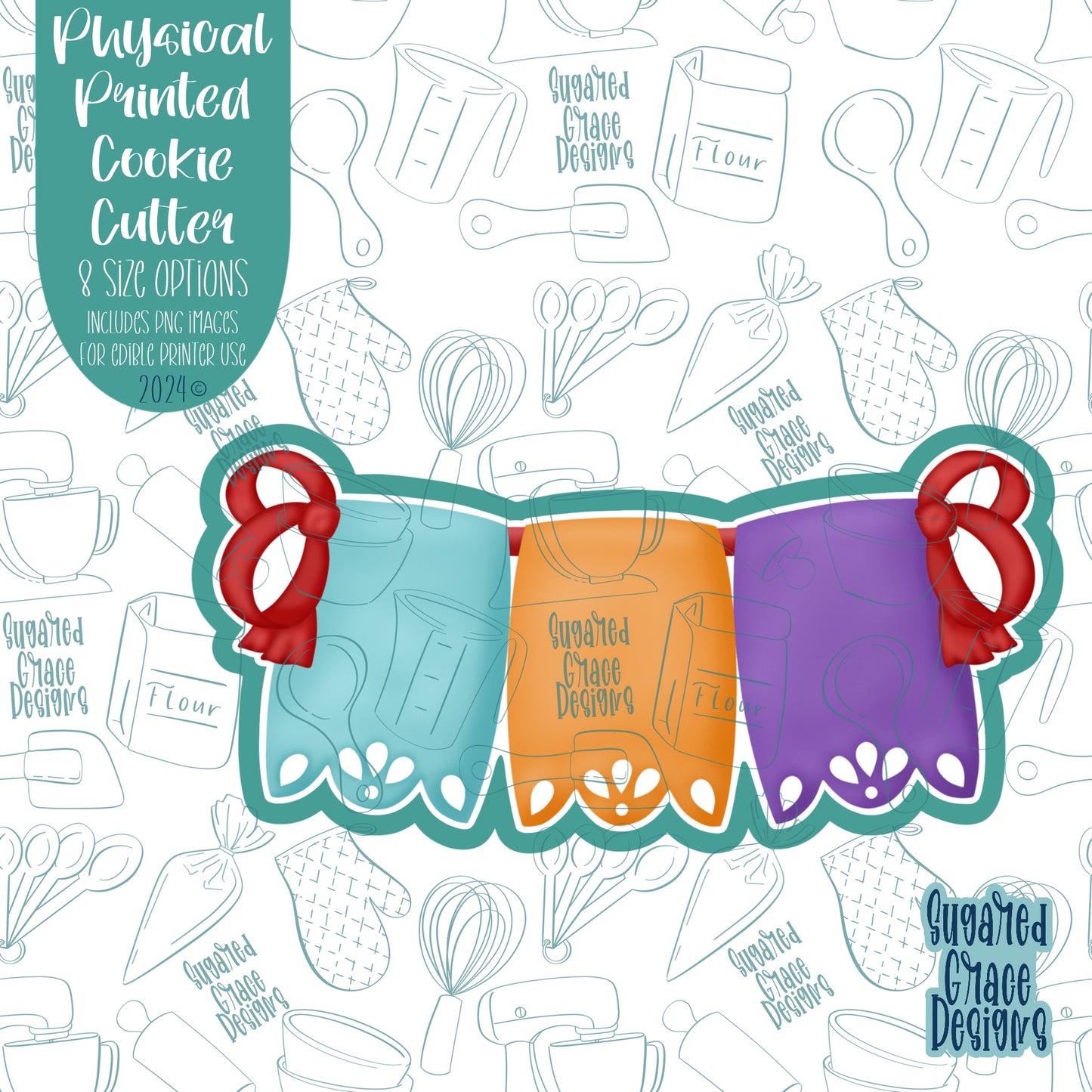 Cinco De Mayo Fiesta Banner Cookie Cutter with Matching PNG Images for Edible Ink Printers Including Eddie