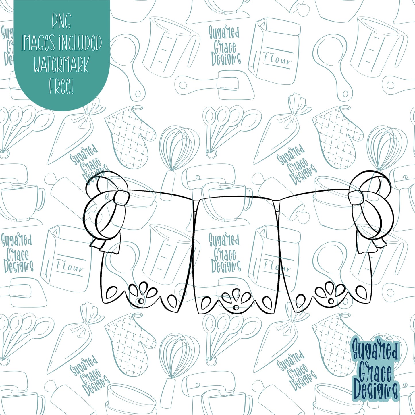 Cinco De Mayo Fiesta Banner Cookie Cutter with Matching PNG Images for Edible Ink Printers Including Eddie