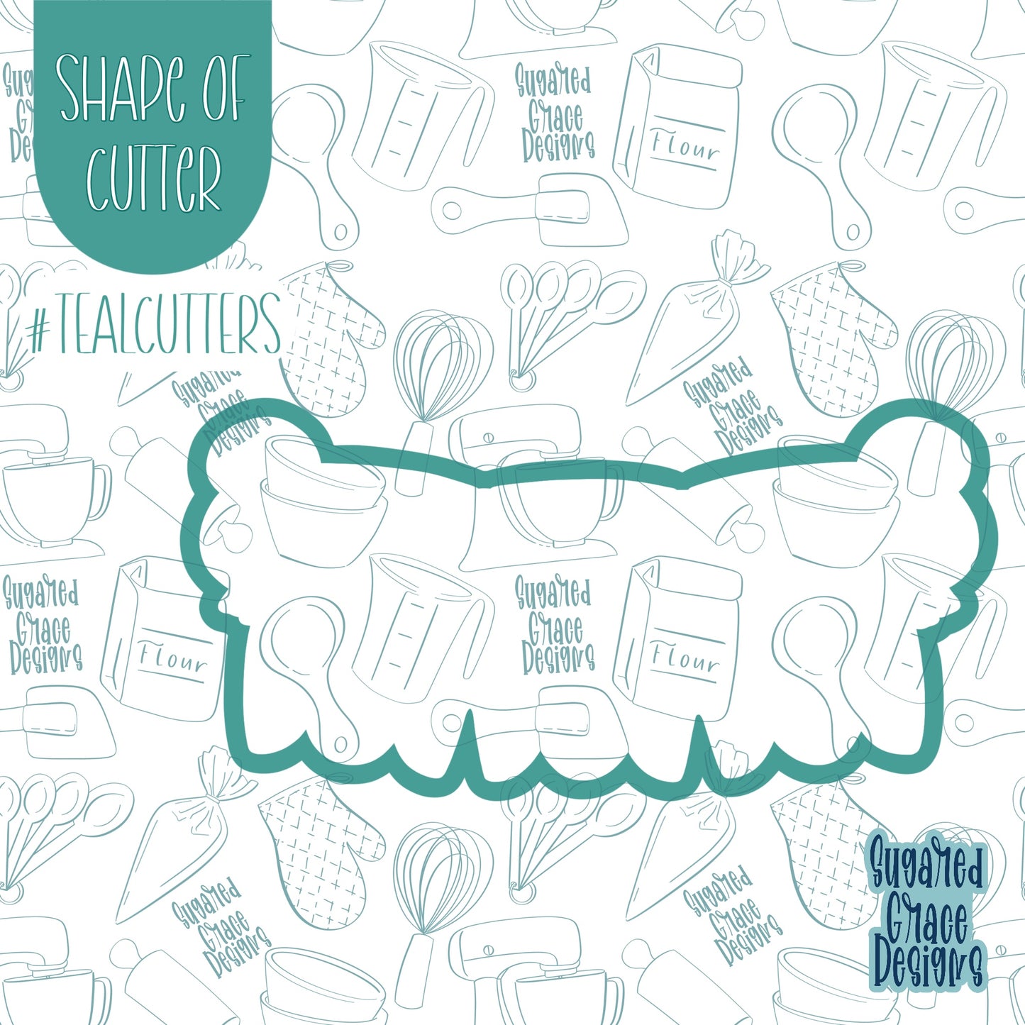 Cinco De Mayo Fiesta Banner Cookie Cutter with Matching PNG Images for Edible Ink Printers Including Eddie