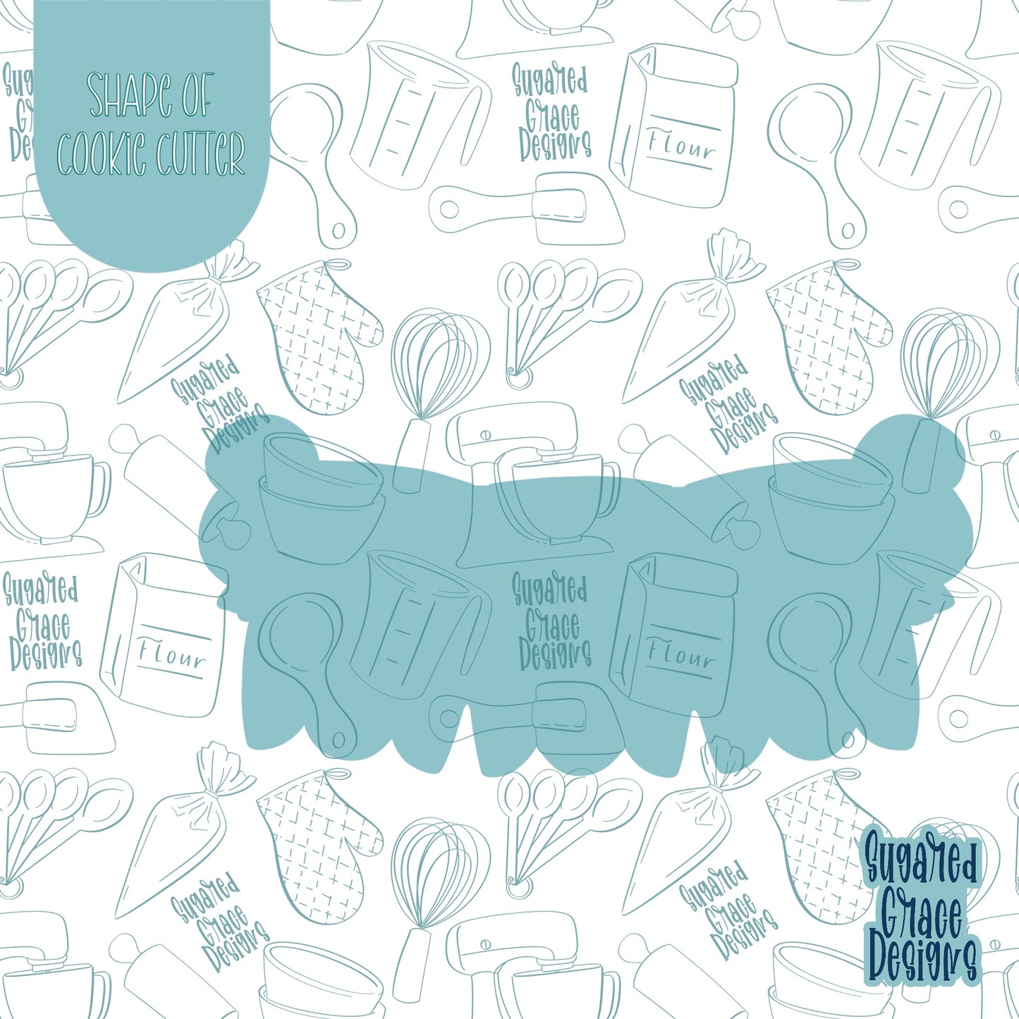 Cinco De Mayo Fiesta Banner Cookie Cutter STL Files for 3D Printing with Matching Printable PNG Images for Edible Ink Printed Including Eddie