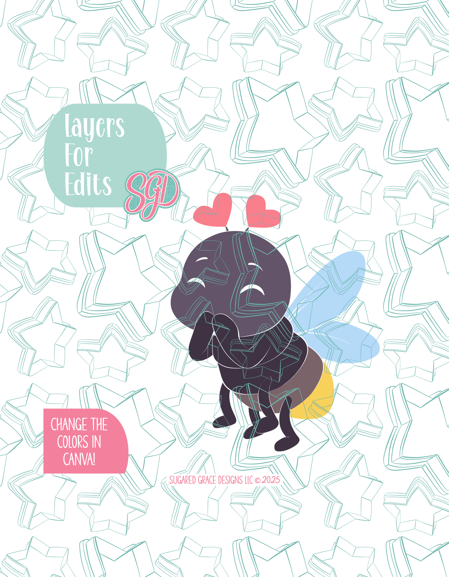 Firefly Love Bug Cookie Cutter STL and PNG set