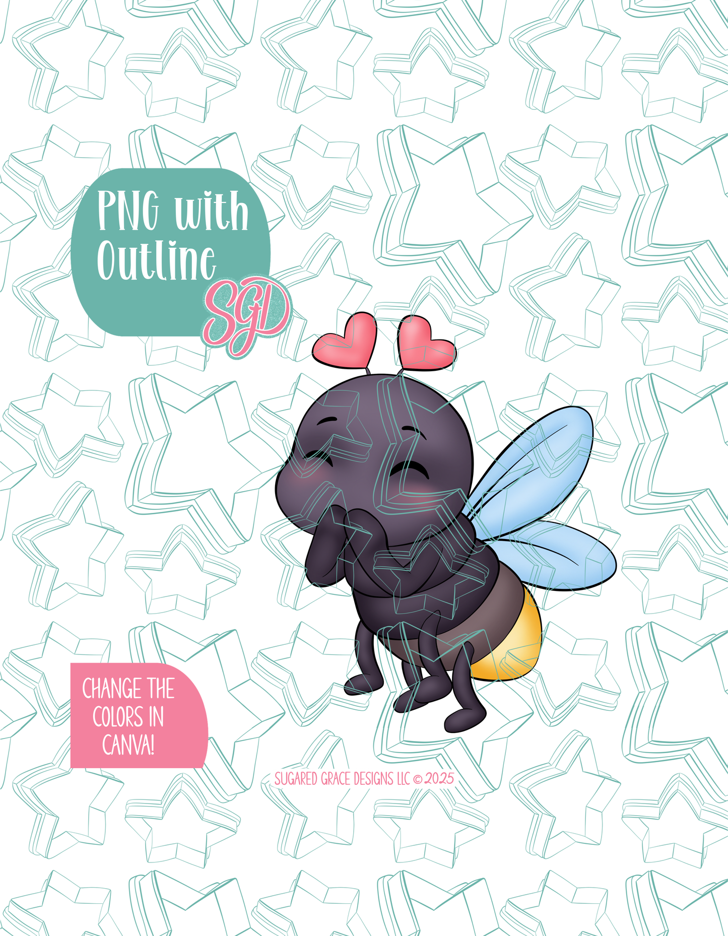 Firefly Love bug Cookie Cutter with matching PNG