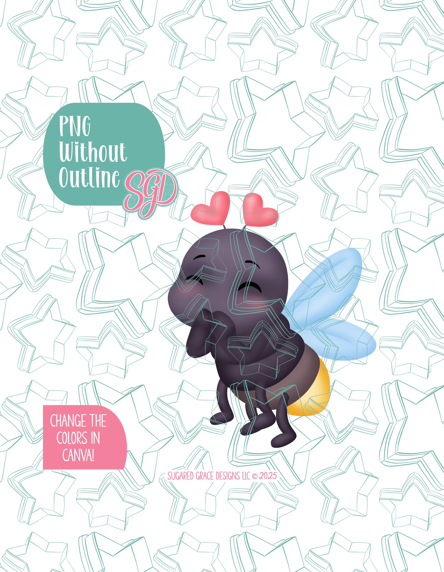 Firefly Love bug Cookie Cutter with matching PNG