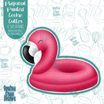 Flamingo Pool Float Cookie Cutter with Matching Printable PNG Images for Edible Ink Printers Including Eddie