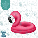 Flamingo Pool Float Cookie Cutter with Matching Printable PNG Images for Edible Ink Printers Including Eddie