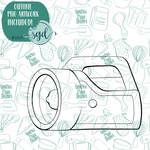 Flashlight Cookie Cutter with PNG Images to Match - Hand Drawn Graphics for Edible Ink Printers