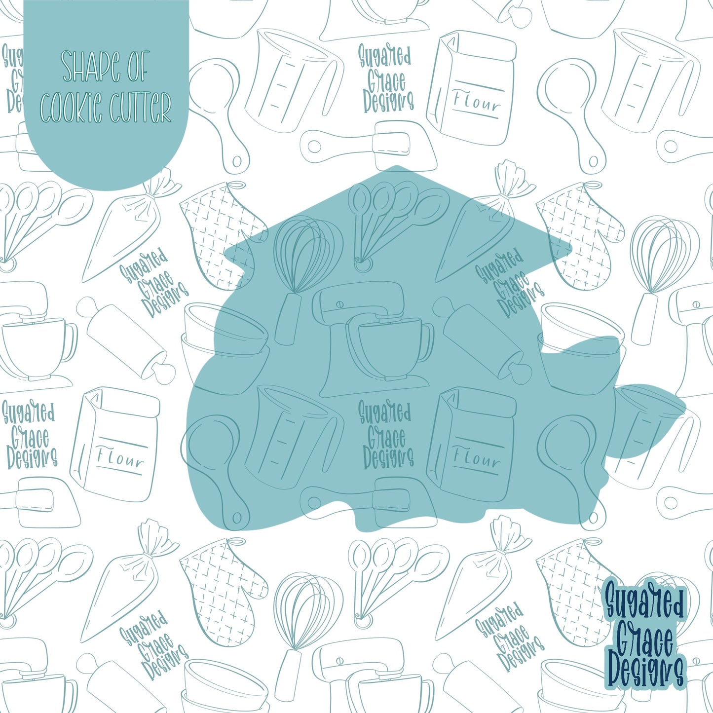 Eucalyptus Floral Grad Cap Cookie Cutter STL FILes for 3D Printing with Matching Printable PNG Images for Edible Ink Printers Including Eddie