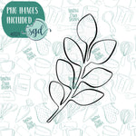 Eucalyptus Floral Leaf Cookie Cutter with Matching Printable PNG Images for Edible Ink Printers Including Eddie