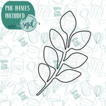 Eucalyptus Floral Leaf Cookie Cutter with Matching Printable PNG Images for Edible Ink Printers Including Eddie