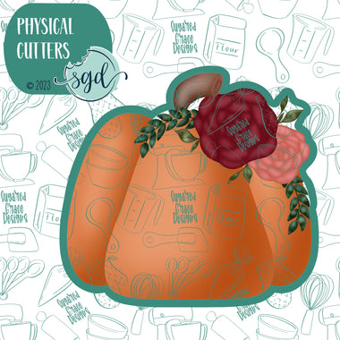 Floral Pumpkin Cookie Cutter with PNG Images to Match - Hand Drawn Graphics for Edible Ink Printers (Copy)