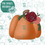 Floral Pumpkin Cookie Cutter with PNG Images to Match - Hand Drawn Graphics for Edible Ink Printers (Copy)