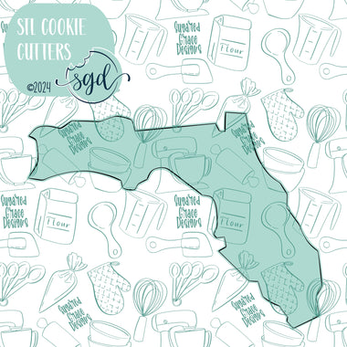 Florida State Cookie Cutter STL Files with PNG Images to Match - For 3D Printing and Edible Ink Printers