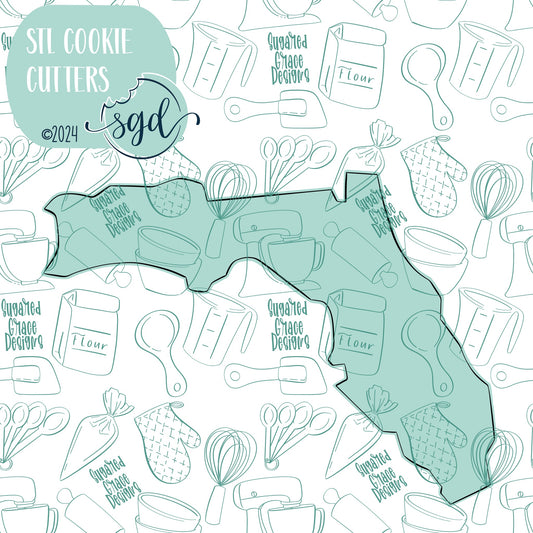 Florida State Cookie Cutter STL Files with PNG Images to Match - For 3D Printing and Edible Ink Printers