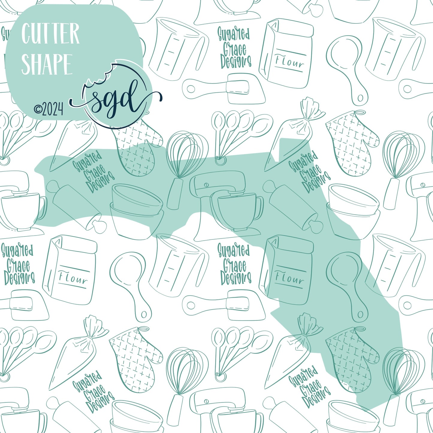 Florida State Cookie Cutter STL Files with PNG Images to Match - For 3D Printing and Edible Ink Printers