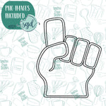 Foam Finger Cookie Cutter with Matching PNG Images for Edible Ink Printers Including Eddie