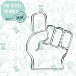 Foam Finger Cookie Cutter STL Files for 3D Printing with Matching Printable PNG Images for Edible Ink Printers Including Eddie