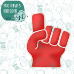 Foam Finger Cookie Cutter with Matching PNG Images for Edible Ink Printers Including Eddie