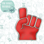 Foam Finger Cookie Cutter STL Files for 3D Printing with Matching Printable PNG Images for Edible Ink Printers Including Eddie