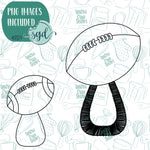 Football Baby Rattle Cookie Cutter with Matching Printable PNG Images for Edible Ink Printers including Eddie