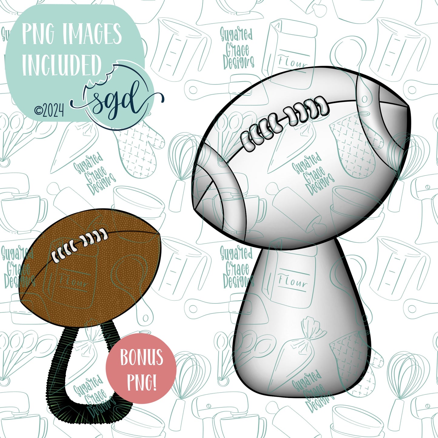 Football Trophy Cookie Cutter STL Files with PNG Images to match - For 3D Printing and Edible Ink Printers
