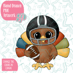Football Turkey PNG Image Set for Edible Ink Printers - Hand Drawn Editable Graphics