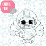 Football Turkey PNG Image Set for Edible Ink Printers - Hand Drawn Editable Graphics