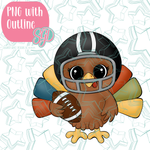 Football Turkey PNG Image Set for Edible Ink Printers - Hand Drawn Editable Graphics