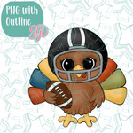 Football Turkey Cookie Cutter with PNG Images to Match - Hand Drawn Graphics for Edible Ink Printers