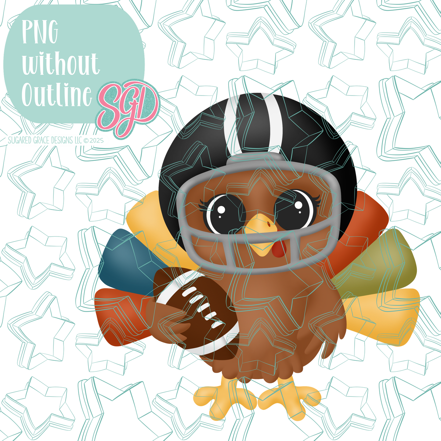 Football Turkey Cookie Cutter STL File with PNG Images to Match - For 3D Printing and Edible Ink Printers