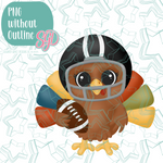 Football Turkey Cookie Cutter with PNG Images to Match - Hand Drawn Graphics for Edible Ink Printers