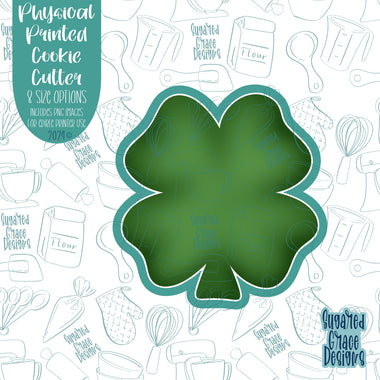 St Patrick's Day Lucky Four Leaf Clover Cookie Cutter with Matching PNG Images for Edible Ink Printers Including Eddie