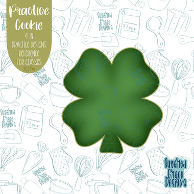 St Patrick's Day Lucky Four Leaf Clover Practice Cookie