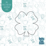 St Patrick's Day Lucky Four Leaf Clover Cookie Cutter with Matching PNG Images for Edible Ink Printers Including Eddie