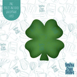 St Patrick's Day Lucky Four Leaf Clover Cookie Cutter with Matching PNG Images for Edible Ink Printers Including Eddie