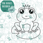 Frog Prince Cookie Cutter with PNG Images to Match - Hand Drawn Graphics for Edible Ink Printers - Princess Themed Cookie Ideas