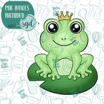 Frog Prince Cookie Cutter with PNG Images to Match - Hand Drawn Graphics for Edible Ink Printers - Princess Themed Cookie Ideas